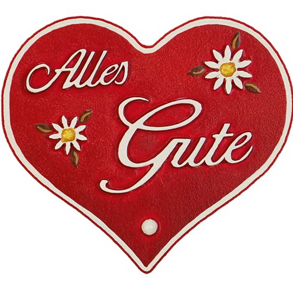 Hubrig Volkskunst Holzfiguren & Dekofiguren*Magnetpin Herzen - Alles Gute von