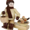 Romy Thiel Romy Thiel Figuren*Miniatur - Junge auf Bank sitzend füttert Vögel, 6 cm von