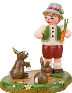 Hubrig Volkskunst Holzfiguren & Dekofiguren*Miniatur - Landidyll Paulchens Langohren, 6 cm von