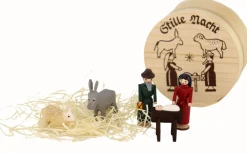 Knuth Neuber Neuheiten | Weihnachtsfiguren*Miniatur - Spanschachtel Stille Nacht, 5 - teilig, , Ø 8 cm von