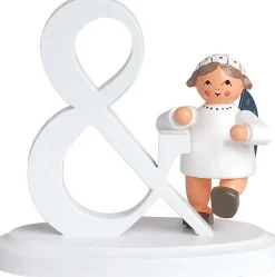 KWO Weihnachtsengel*Miniatur - Weihnachtsengel mit dem Zeichen &amp;, 7 cm von