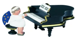 KWO Weihnachtsengel*Miniatur - Weihnachtsengel am Flügel, 5 cm von