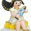 Hubrig Volkskunst Weihnachtsengel*Miniatur - Weihnachtsengel mit Puppe, 7 cm von