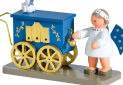KWO Weihnachtsengel*Miniatur - Weihnachtsengel mit Leierkasten, 5 cm von