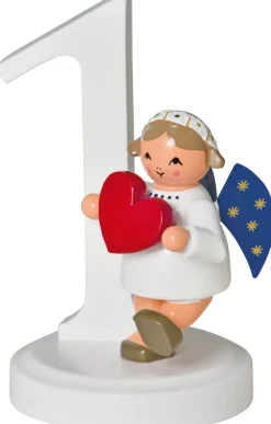 KWO Weihnachtsengel*Miniatur - Weihnachtsengel mit Zahl 1, 7 cm von