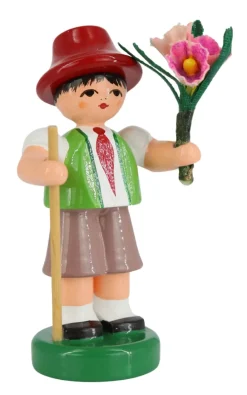 Figurenland Uhlig GmbH Blumenmädchen*Miniatur Blumenkind - Junge, grün/rot von