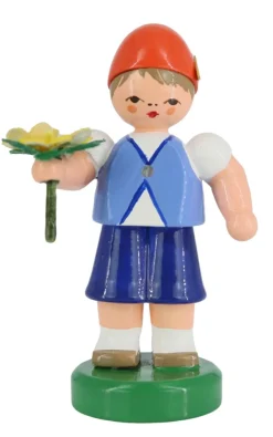 Figurenland Uhlig GmbH Blumenmädchen*Miniatur Blumenkind - Junge, blau/orange von