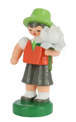 Figurenland Uhlig GmbH Blumenmädchen*Miniatur Blumenkind - Junge, orange/grün von