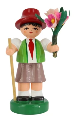 Figurenland Uhlig GmbH Blumenmädchen*Miniatur Blumenkind - Junge, grün/rot von