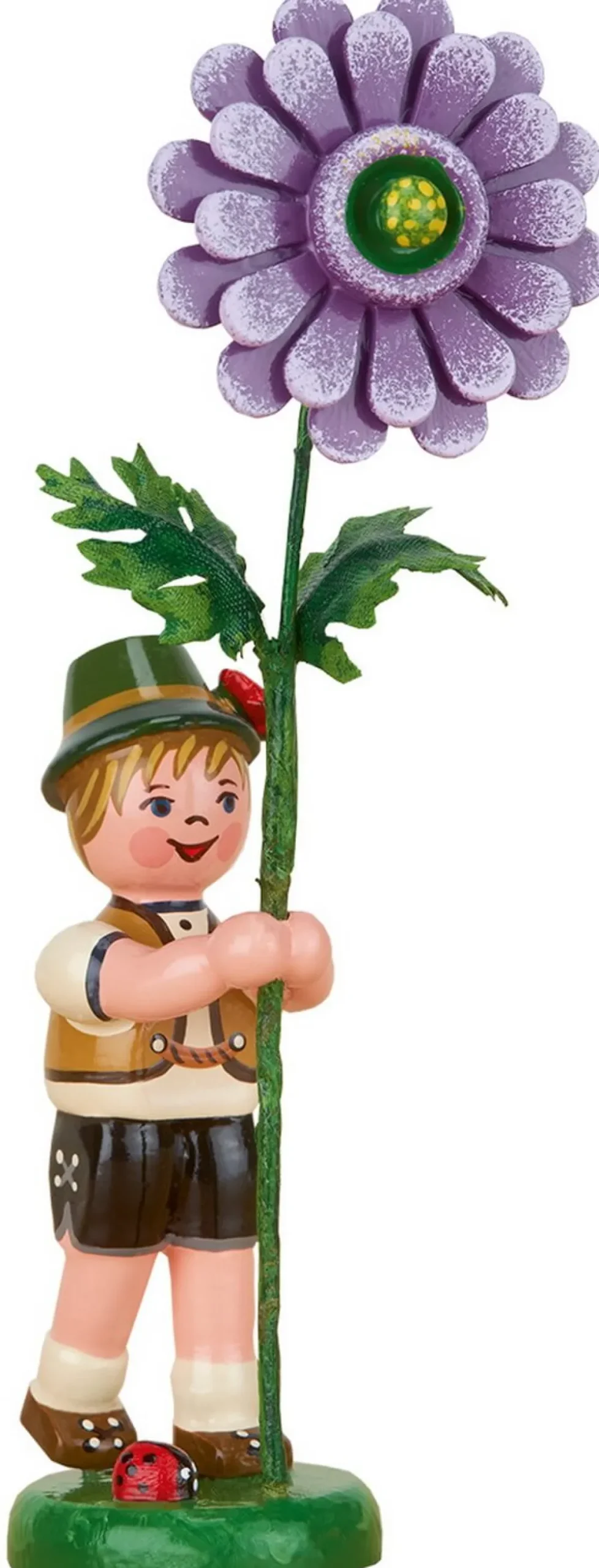 Hubrig Volkskunst Blumenmädchen*Miniatur Blumenkinder - Blumenjunge mit Dahlie von