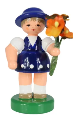 Figurenland Uhlig GmbH Blumenmädchen*Miniatur Blumenmädchen, dunkelblau von