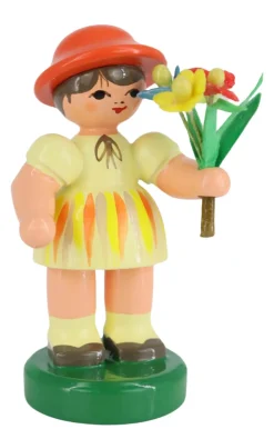 Figurenland Uhlig GmbH Blumenmädchen*Miniatur Blumenmädchen, hellgelb/orange von