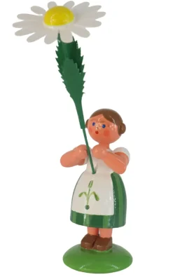 Legler Holz- und Drechslerwaren HODREWA Blumenmädchen*Miniatur Blumenmädchen mit Margerite, 12 cm von HODREWA Legler