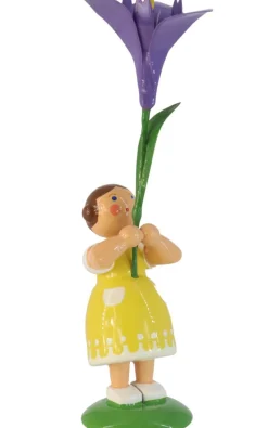Legler Holz- und Drechslerwaren HODREWA Blumenmädchen*Miniatur Blumenmädchen mit Iris, 12 cm von HODREWA Legler