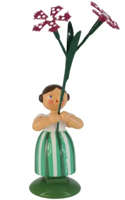 Legler Holz- und Drechslerwaren HODREWA Blumenmädchen*Miniatur Blumenmädchen mit Wiesennelke, 12 cm von HODREWA Legler