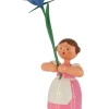 Legler Holz- und Drechslerwaren HODREWA Blumenmädchen*Miniatur Blumenmädchen mit Sommerglockenblume, 12 cm von HODREWA Legler