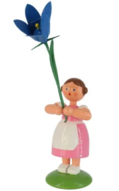Legler Holz- und Drechslerwaren HODREWA Blumenmädchen*Miniatur Blumenmädchen mit Sommerglockenblume, 12 cm von HODREWA Legler