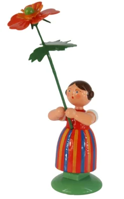 Legler Holz- und Drechslerwaren HODREWA Blumenmädchen*Miniatur Blumenmädchen mit Geum, 12 cm von HODREWA Legler