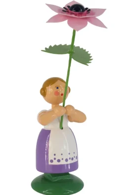 Legler Holz- und Drechslerwaren HODREWA Blumenmädchen*Miniatur Blumenmädchen mit Anemone, 12 cm von HODREWA Legler