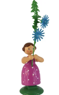Legler Holz- und Drechslerwaren HODREWA Blumenmädchen*Miniatur Blumenmädchen mit Wegwarte, 12 cm von HODREWA Legler