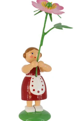 Legler Holz- und Drechslerwaren HODREWA Blumenmädchen*Miniatur Blumenmädchen mit Heckenrose, 12 cm von HODREWA Legler
