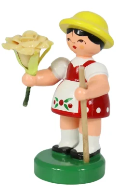 Figurenland Uhlig GmbH Blumenmädchen*Miniatur Blumenmädchen, rot/gelb von