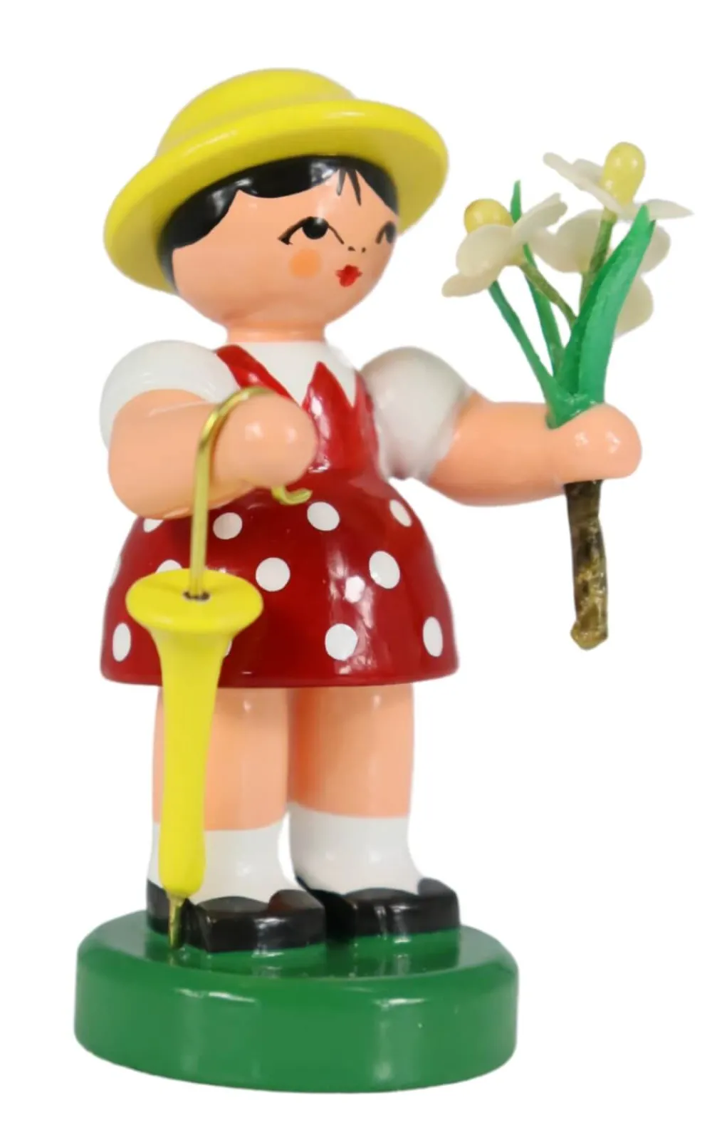 Figurenland Uhlig GmbH Blumenmädchen*Miniatur Blumenmädchen, rot/gelb von