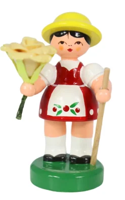 Figurenland Uhlig GmbH Blumenmädchen*Miniatur Blumenmädchen, rot/gelb von