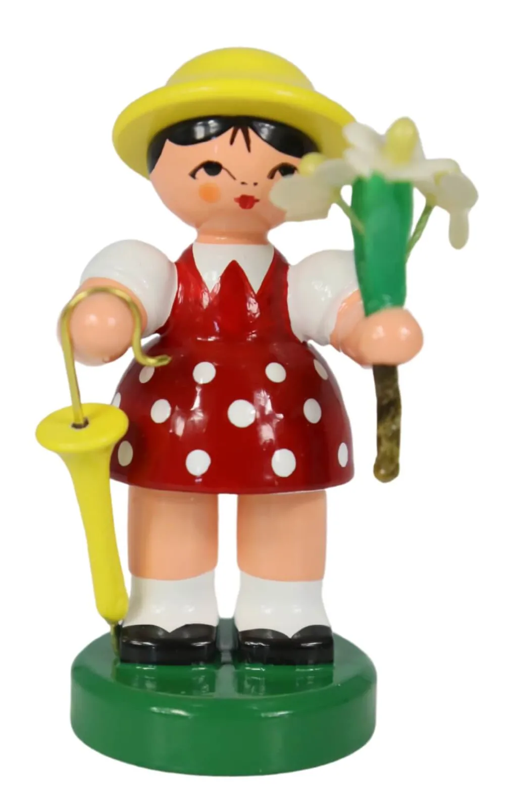 Figurenland Uhlig GmbH Blumenmädchen*Miniatur Blumenmädchen, rot/gelb von