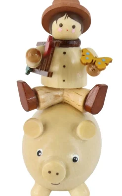 Romy Thiel Romy Thiel Figuren*Miniatur Glücksbringer mit Schwein, 6 cm natur von