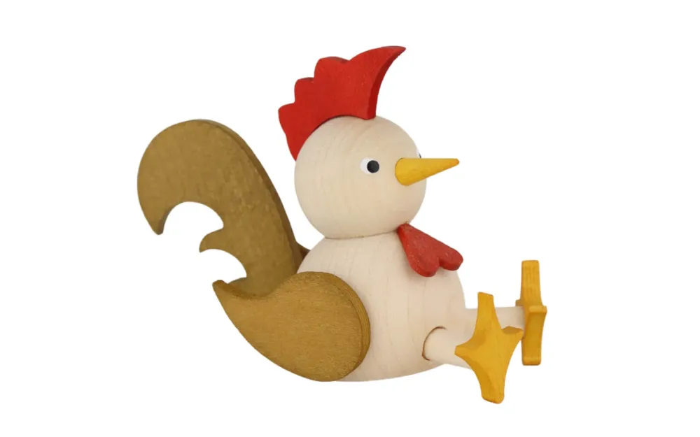 Zenker Neuheiten*Miniatur Hahn, sitzend, 7 cm, natur von Ralf