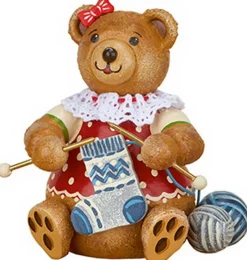 Hubrig Volkskunst Holzfiguren & Dekofiguren*Miniatur Hubiduu Teddy Strickliesel von