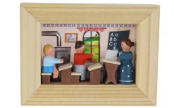Gunter Flath Miniaturen*Miniatur im Rähmchen Schule, 4 cm von