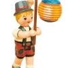 Hubrig Volkskunst Auslaufartikel*Miniatur Lampionkind Junge mit Kugellampion, 8 cm von
