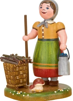 Hubrig Volkskunst Holzfiguren & Dekofiguren*Miniatur Landidyll Landfrau von