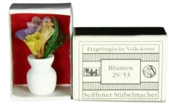 Gunter Flath Miniaturen*Miniatur Mini-Zündholzschachtel Blumen, weiß von