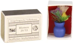 Gunter Flath Miniaturen*Miniatur Mini-Zündholzschachtel Blumen, blau von