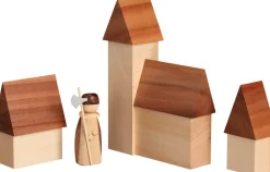 Seiffener Volkskunst eG Weihnachtsfiguren*Miniatur Nachtwächter mit Stadtszene von