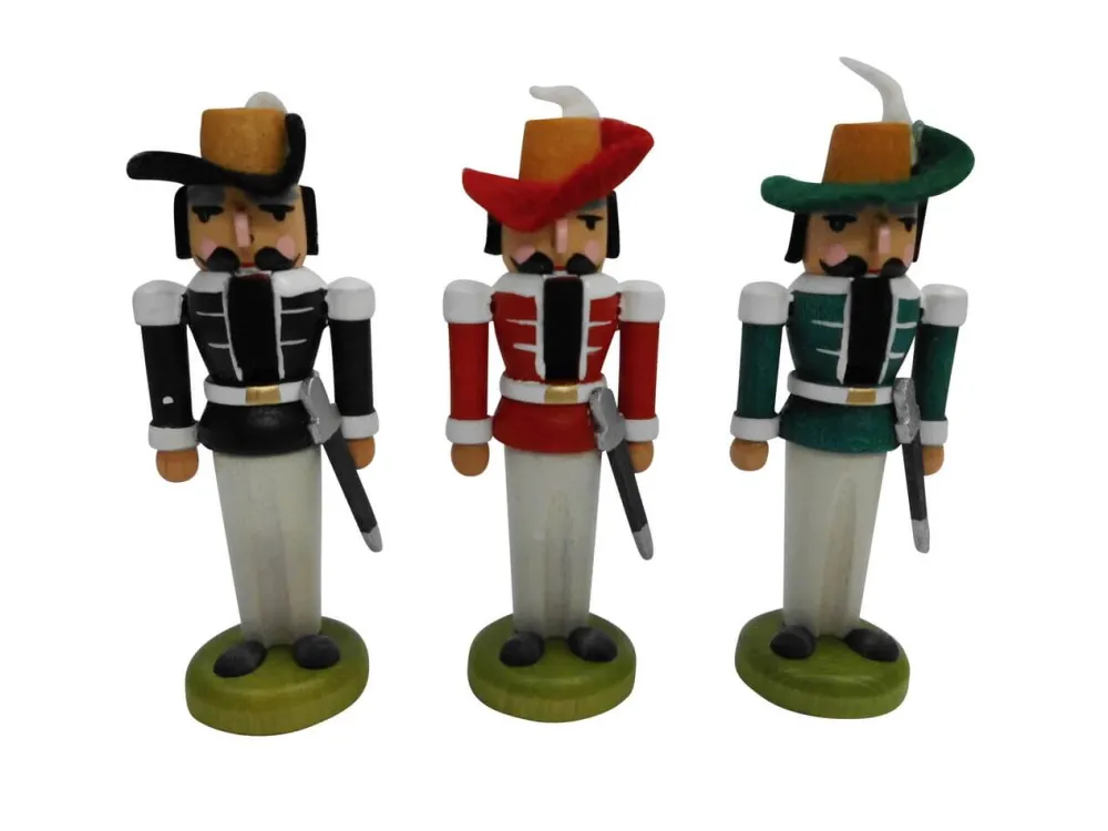 SEIFFENcom by Nestler GmbH Nussknacker*Miniatur Nussknacker Musketier Set - 3 teilig, 8 cm von SEIFFEN.COM