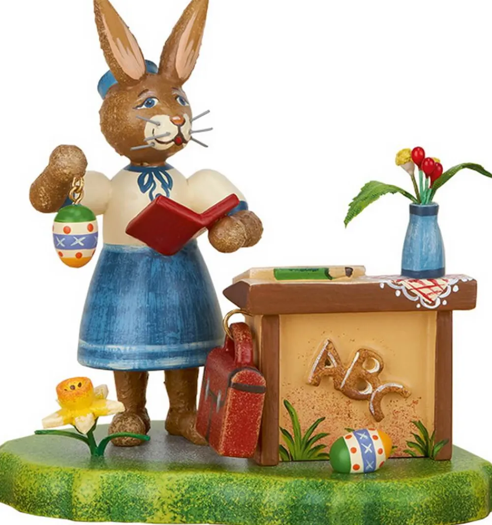 Hubrig Volkskunst Osterhasen*Miniatur Osterhase - Hasenschule Frau Lehrerin von