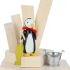 Zenker Holzfiguren & Dekofiguren*Miniatur Pinguin mit Angel, 9 cm, farbig von Ralf