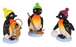 SEIFFENcom by Nestler GmbH Neuheiten*Miniatur Pinguine Freizeitsportler, 3 - teilig, von SEIFFEN.COM