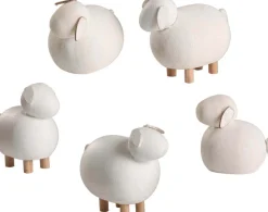 Seiffener Volkskunst eG Tierfiguren*Miniatur Schafe, 5- teilig von