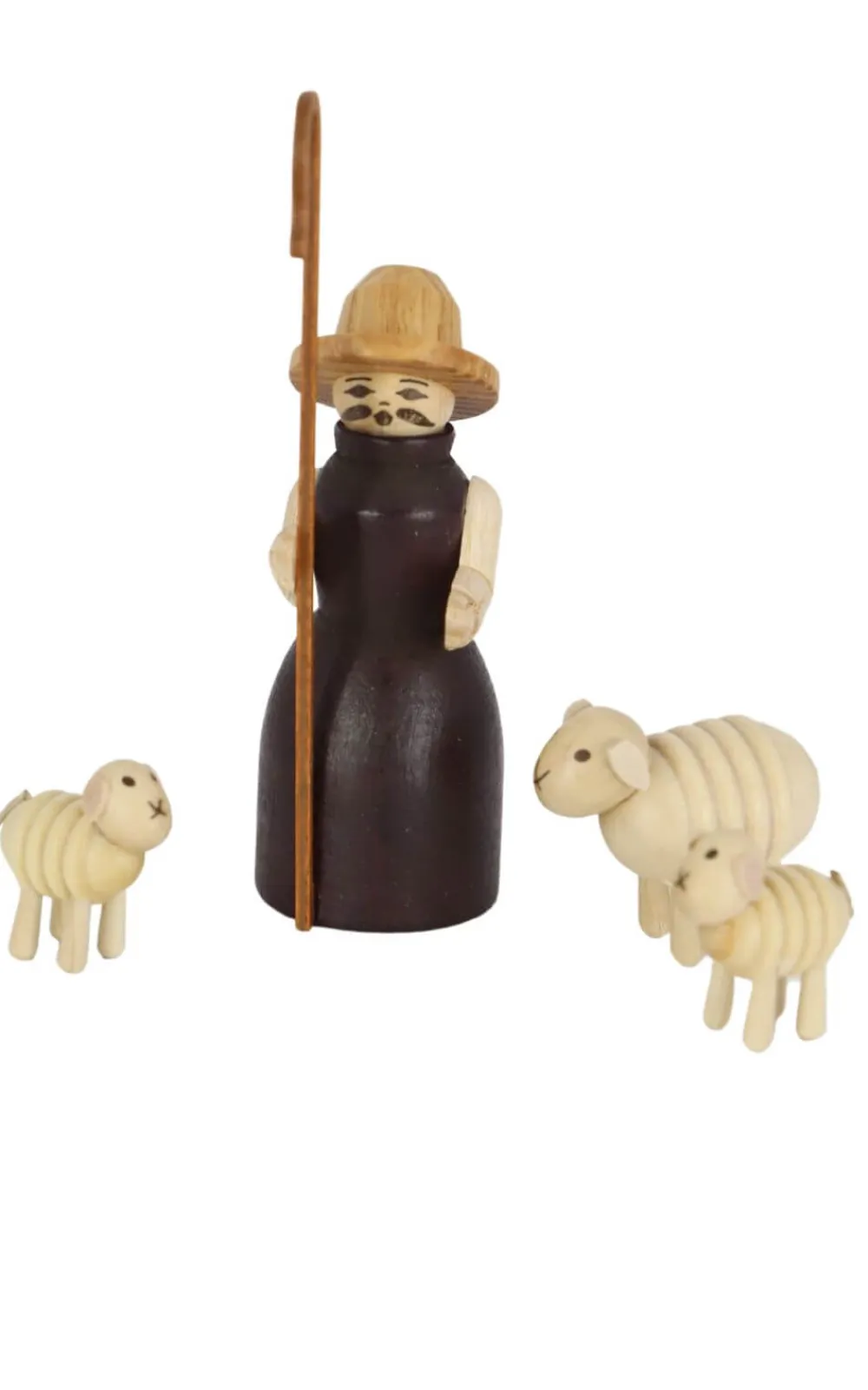 Spielwarenmacher Günther Miniaturen*Miniatur Schäfer mit Schafen, 4 - teilig von