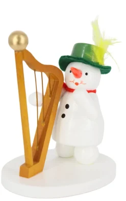Zenker Holzfiguren & Dekofiguren*Miniatur Schneefrau mit Harfe, , 9 cm von Ralf
