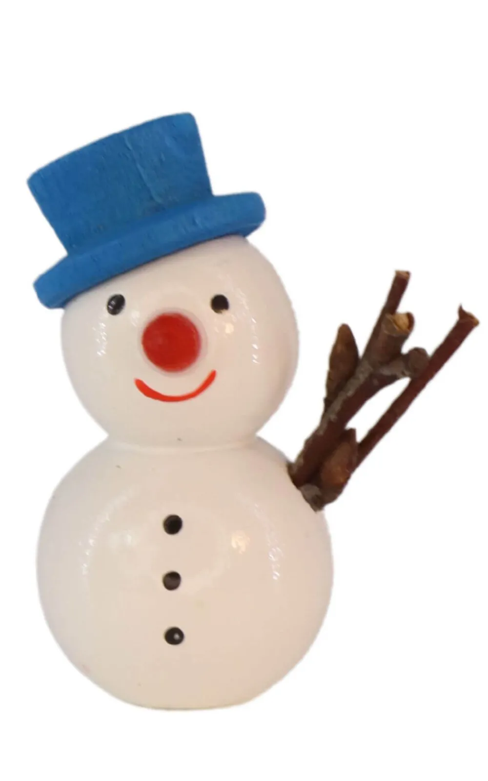 SEIFFENcom by Nestler GmbH Weihnachtsfiguren*Miniatur Schneemann mit blauem Hut, 4 cm von SEIFFEN.COM