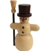 Spielwarenmacher Günther Weihnachtsfiguren*Miniatur Schneemann mit Besen, 7 cm, natur von