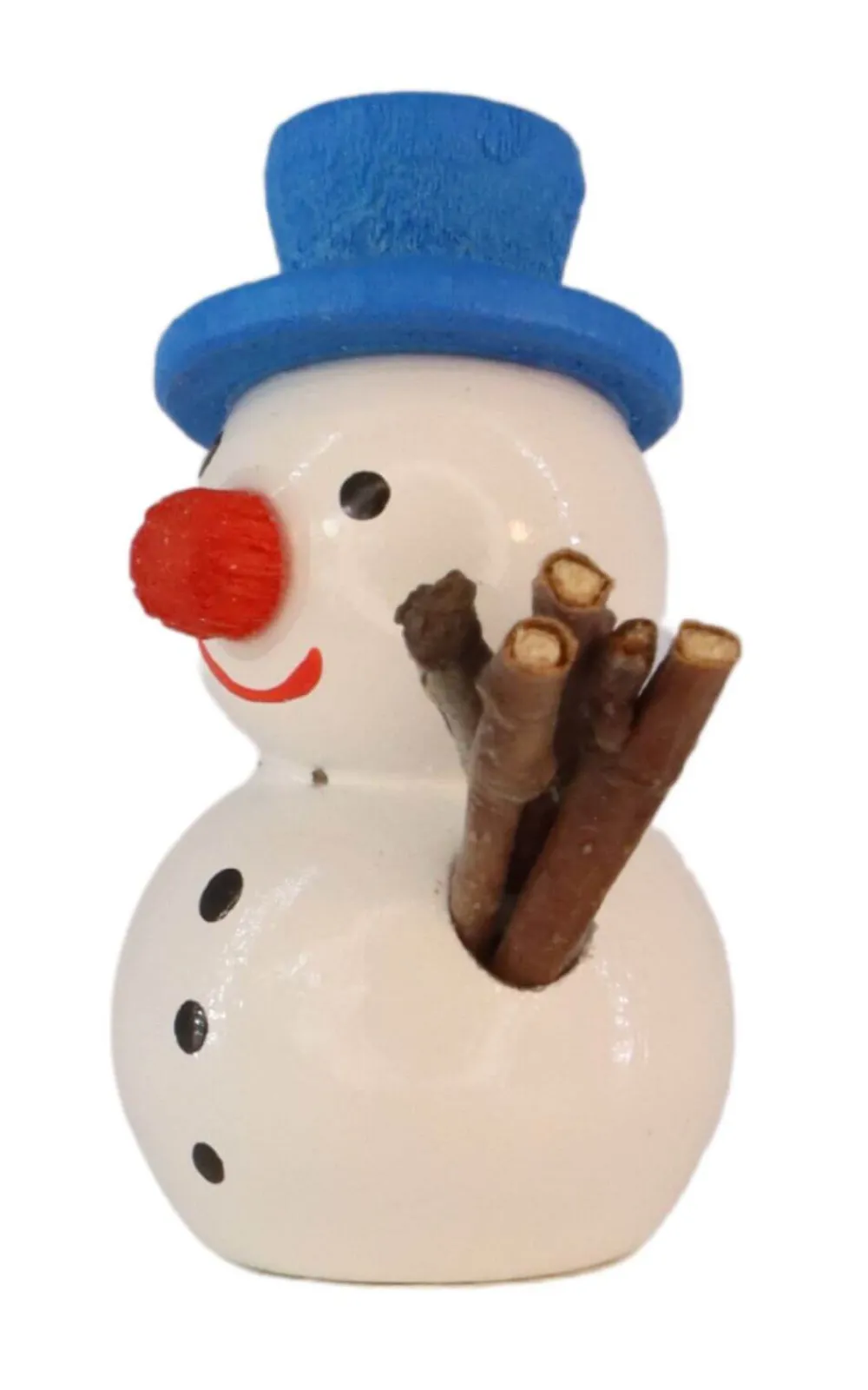 SEIFFENcom by Nestler GmbH Weihnachtsfiguren*Miniatur Schneemann mit blauem Hut, 3 cm von SEIFFEN.COM