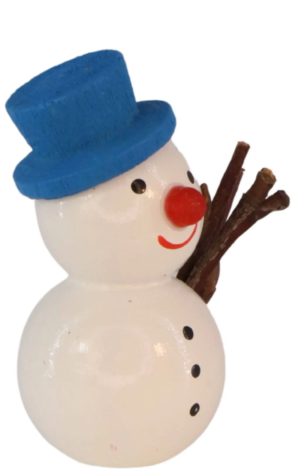 SEIFFENcom by Nestler GmbH Weihnachtsfiguren*Miniatur Schneemann mit blauem Hut, 4 cm von SEIFFEN.COM