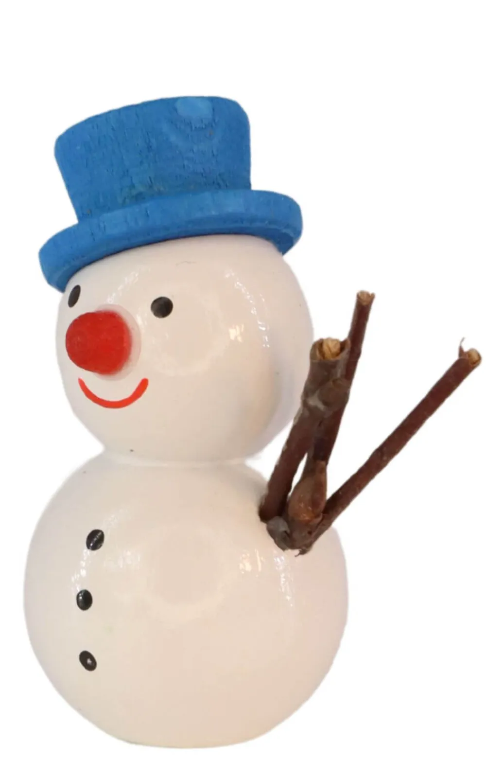 SEIFFENcom by Nestler GmbH Weihnachtsfiguren*Miniatur Schneemann mit blauem Hut, 4 cm von SEIFFEN.COM
